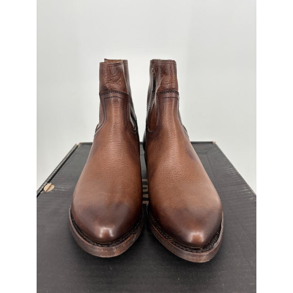 Frye Billy Inside Zip Boots Womens 6M Brown Leather Western Rugged Durable NEW